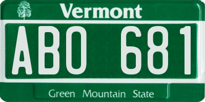 VT license plate ABO681