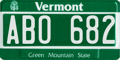 VT license plate ABO682