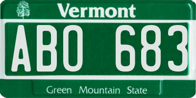 VT license plate ABO683