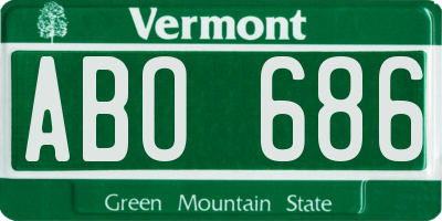 VT license plate ABO686