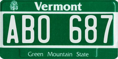 VT license plate ABO687