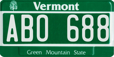 VT license plate ABO688