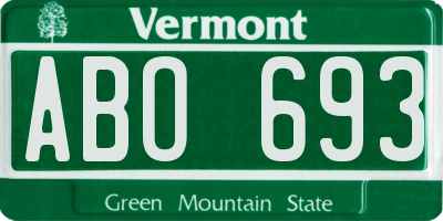 VT license plate ABO693