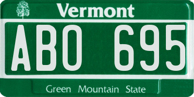 VT license plate ABO695