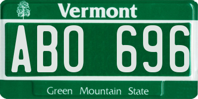 VT license plate ABO696