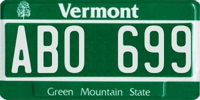 VT license plate ABO699