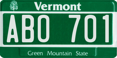 VT license plate ABO701