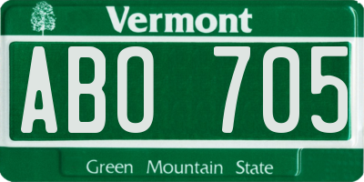 VT license plate ABO705