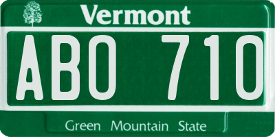 VT license plate ABO710