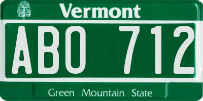 VT license plate ABO712