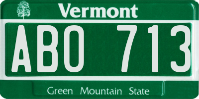 VT license plate ABO713