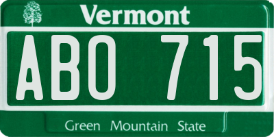 VT license plate ABO715