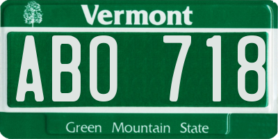 VT license plate ABO718