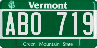 VT license plate ABO719