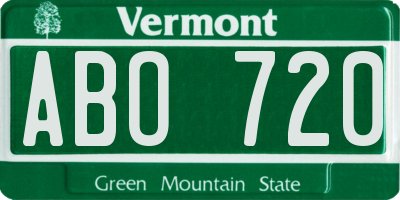 VT license plate ABO720