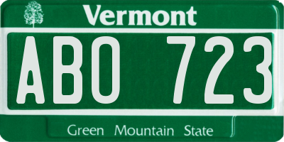 VT license plate ABO723