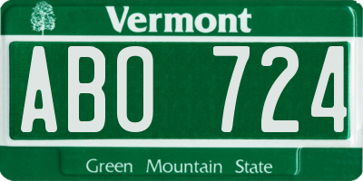 VT license plate ABO724