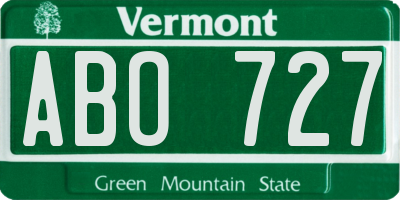 VT license plate ABO727