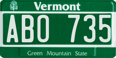 VT license plate ABO735