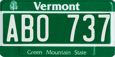 VT license plate ABO737