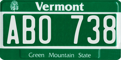 VT license plate ABO738