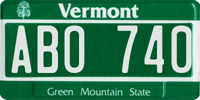 VT license plate ABO740