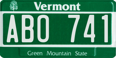 VT license plate ABO741