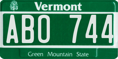 VT license plate ABO744