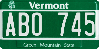 VT license plate ABO745