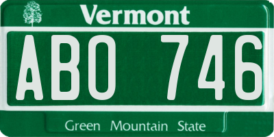 VT license plate ABO746