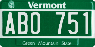 VT license plate ABO751