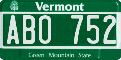 VT license plate ABO752
