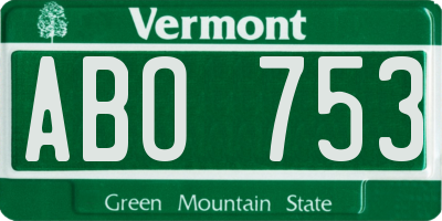 VT license plate ABO753