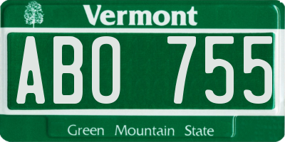 VT license plate ABO755