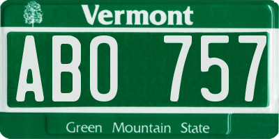 VT license plate ABO757