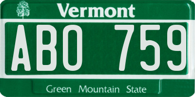 VT license plate ABO759