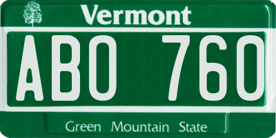 VT license plate ABO760