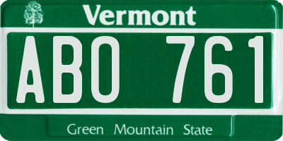 VT license plate ABO761