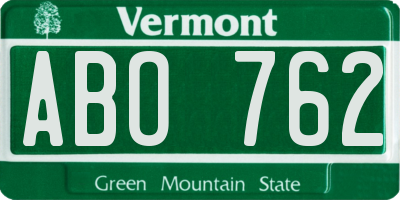 VT license plate ABO762