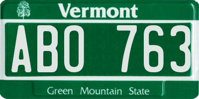 VT license plate ABO763