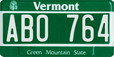 VT license plate ABO764