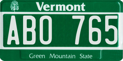 VT license plate ABO765