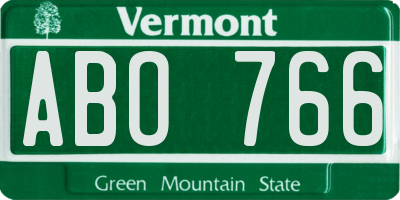 VT license plate ABO766