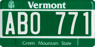 VT license plate ABO771