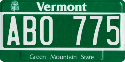 VT license plate ABO775