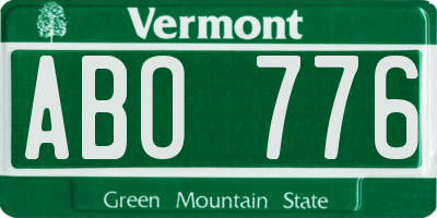 VT license plate ABO776