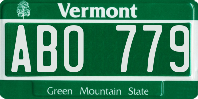 VT license plate ABO779