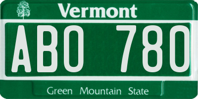 VT license plate ABO780