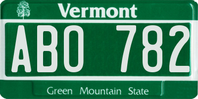 VT license plate ABO782