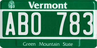 VT license plate ABO783